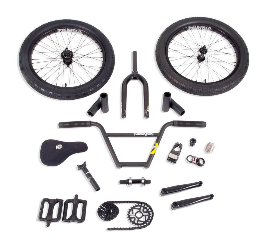 Stolen/Fiction Cassette V8 BMX Build Kit (Matte Black|Left hand drive)