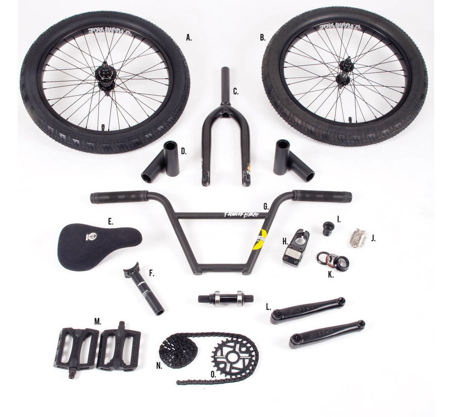 Kit de construcción para BMX Freecoaster V8 de Stolen/Fiction (negro mate|Volante a la izquierda)