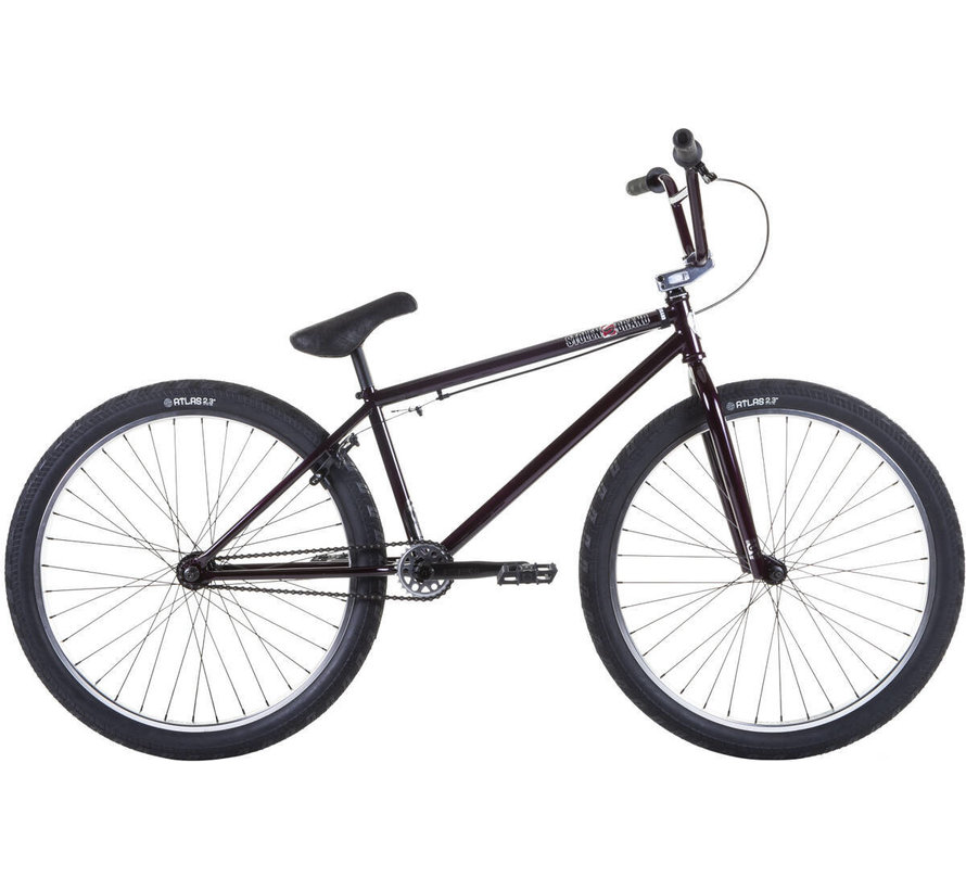 Bicicleta de paseo/con ruedas Stolen Zeke de 26 pulgadas, 22,3 pulgadas, color morado oscuro/plata, cuadro 100 % cromoly, rodamientos sellados y llantas de doble pared.