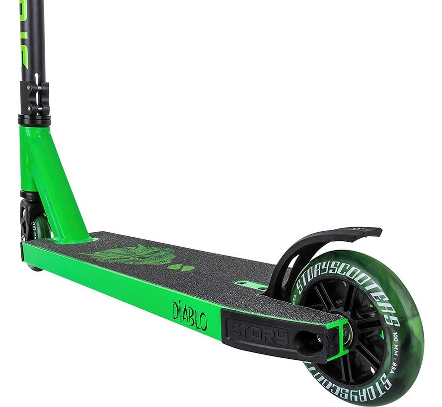 Story Diablo Stunt-Scooter Limettengrün - Schwarz