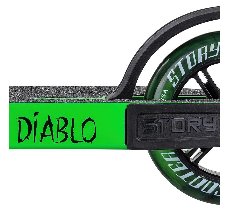 Story Diablo Stunt Scooter Verde Lima - Negro