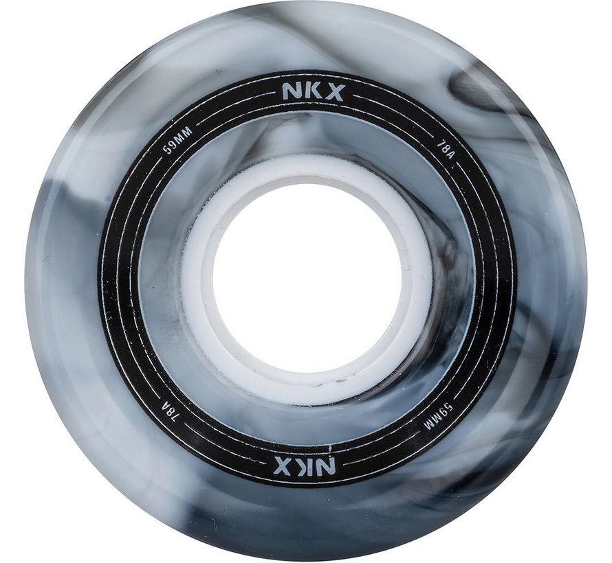 NKX Majestic 59mm Cruiser wielen Black - White