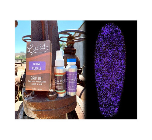 Lucid  Lucid Grip Spray trasparente su Grip Glow Purple