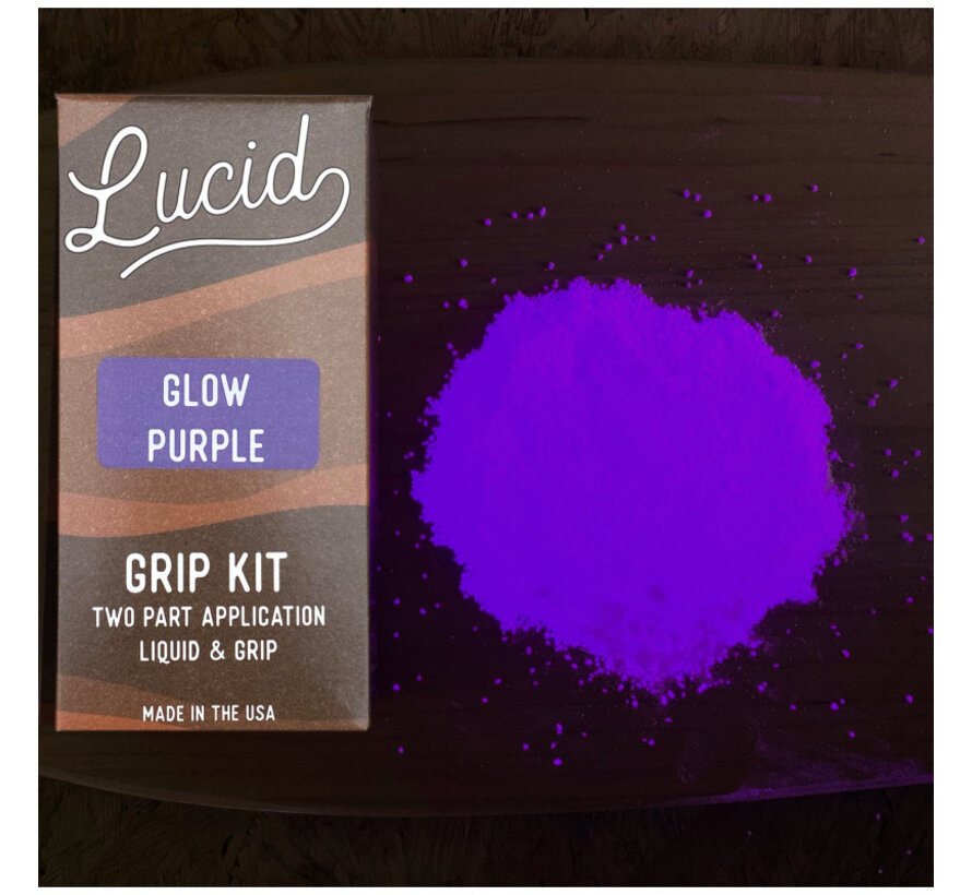 Lucid Grip Spray transparente sobre agarre morado brillante