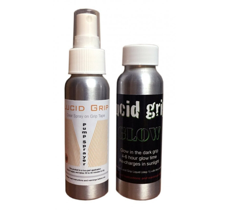Lucid Grip Spray transparente sobre agarre morado brillante