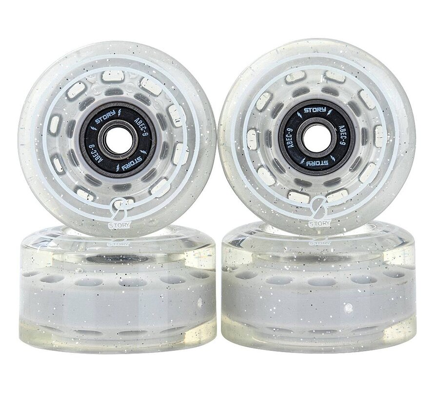 Ruedas para patines Story Quad Side by Side, color gris, 58 mm