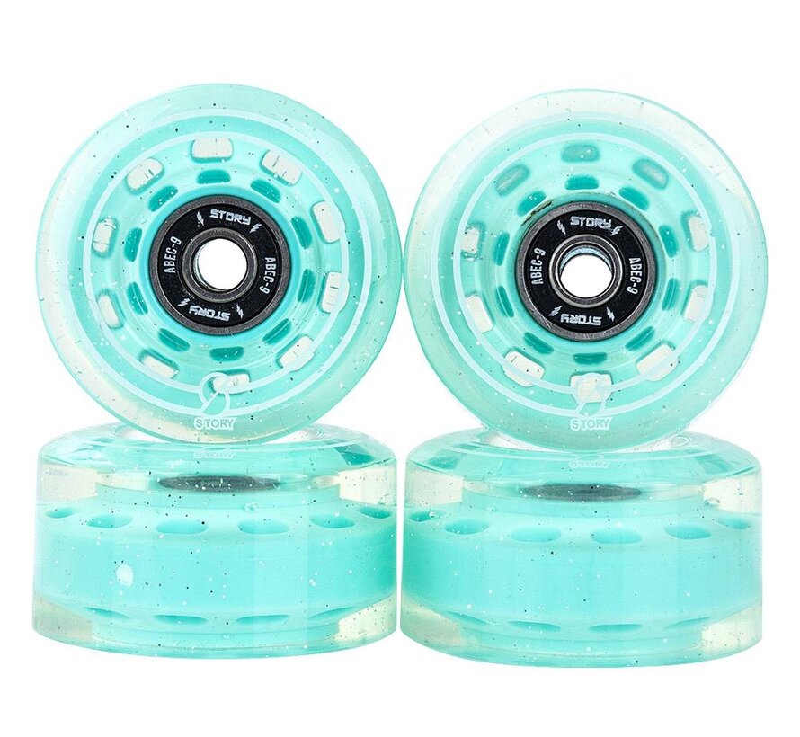 Ruedas para patines Story Quad Side by Side, color menta, 58 mm