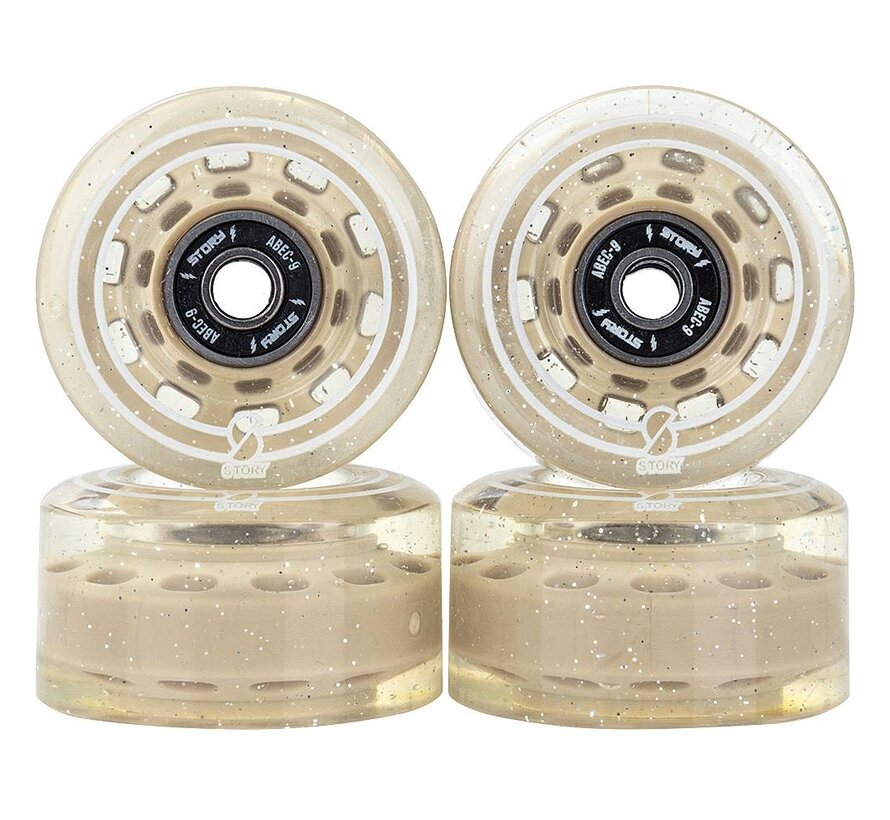 Ruedas para patines Story Quad Side by Side, color champán, 58 mm