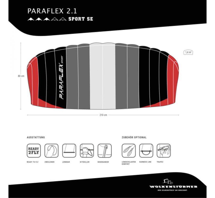 Materac Kite Paraflex 2.1 SE Szary Czerwony