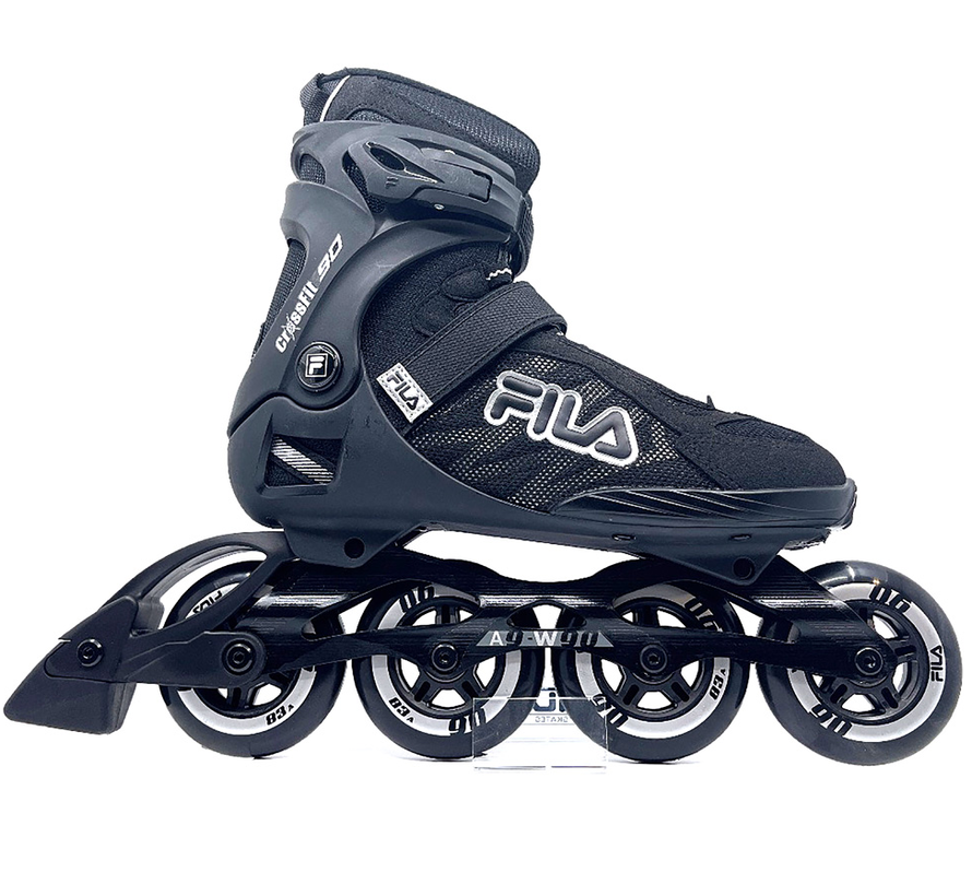Fila Crossfit 90 Skates schwarz mit halbweichen Stiefeln und 90 mm Rollen