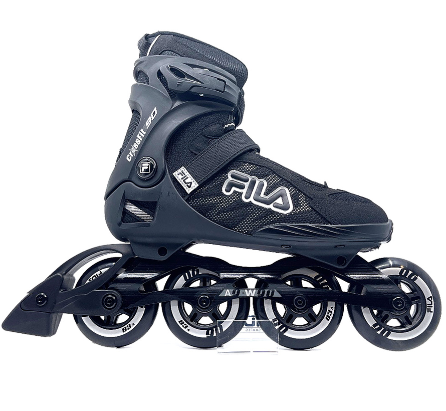 Fila Crossfit 90 skates zwart met semi soft boots en 90mm wielen