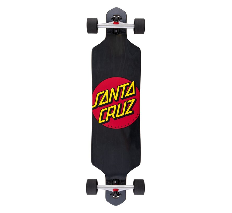 Santa Cruz Drop Through Longboard 36" Classic Dot Schwarz