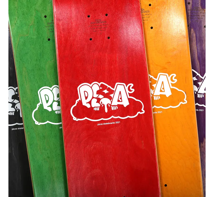 Pizza Skateboard Deck Tri-Logo