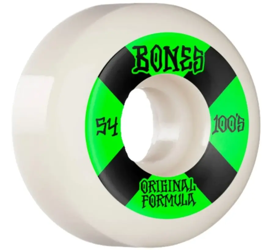 Bones Wheels 100's Blanc-Vert V5 Sidecut 54mm