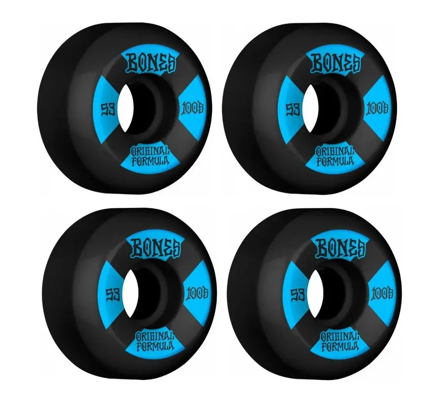 Bones Wheels 100's Noir-Bleu V5 Sidecut 53mm
