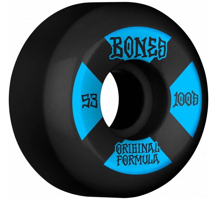 Bones Wheels 100's V5 Sidecut Negro-Azul 53mm