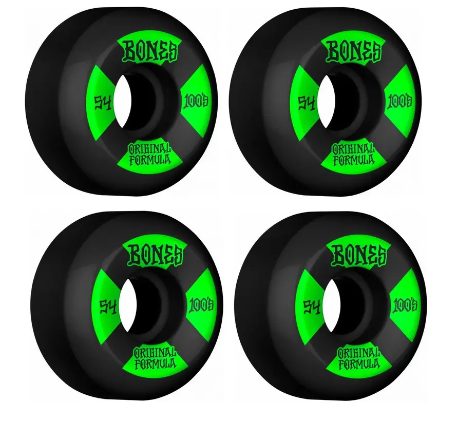 Bones Wheels 100's Black-Green V5 Sidecut 53mm