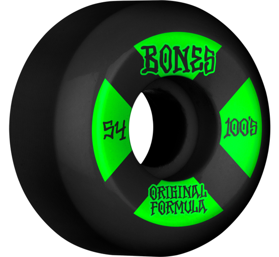 Bones Wheels 100's Black-Green V5 Sidecut 53mm