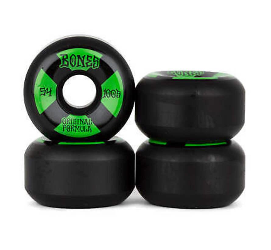 Bones Wheels 100's Black-Green V5 Sidecut 53mm