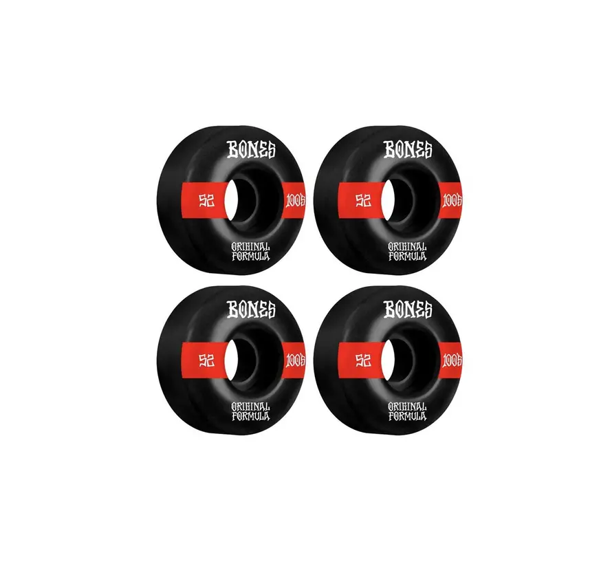 Bones Wheels 100's Noir-Rouge V5 LARGE 52mm