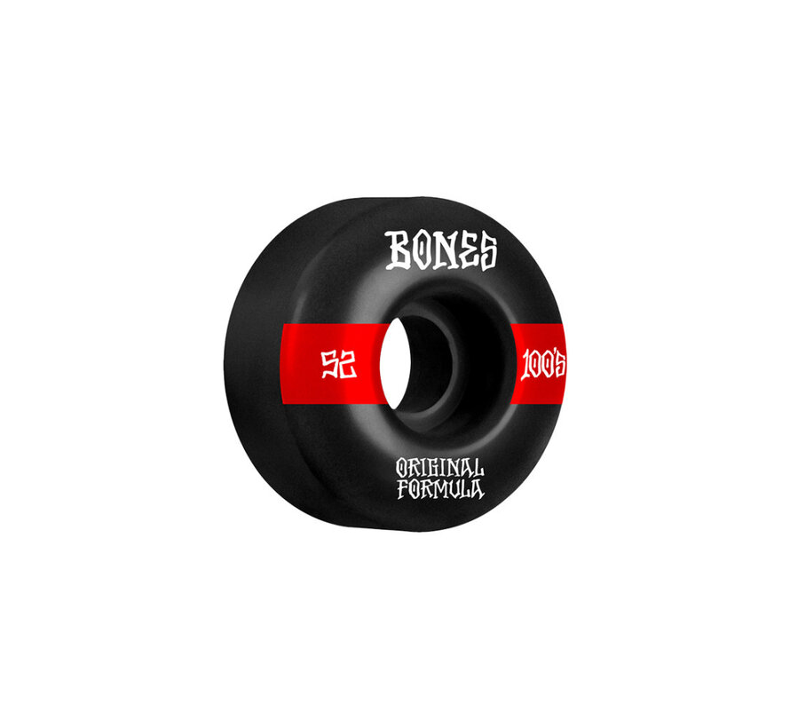Koła Bones 100's czarno-czerwone V5 SZEROKIE 52 mm