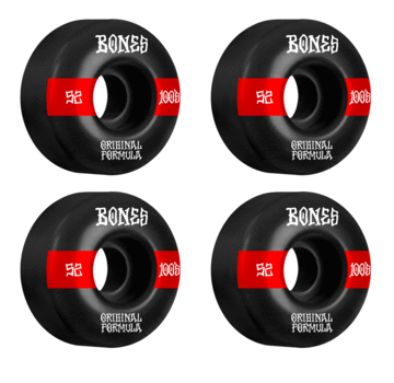 Bones Bones Wheels 100's Noir-Rouge V5 LARGE 52mm