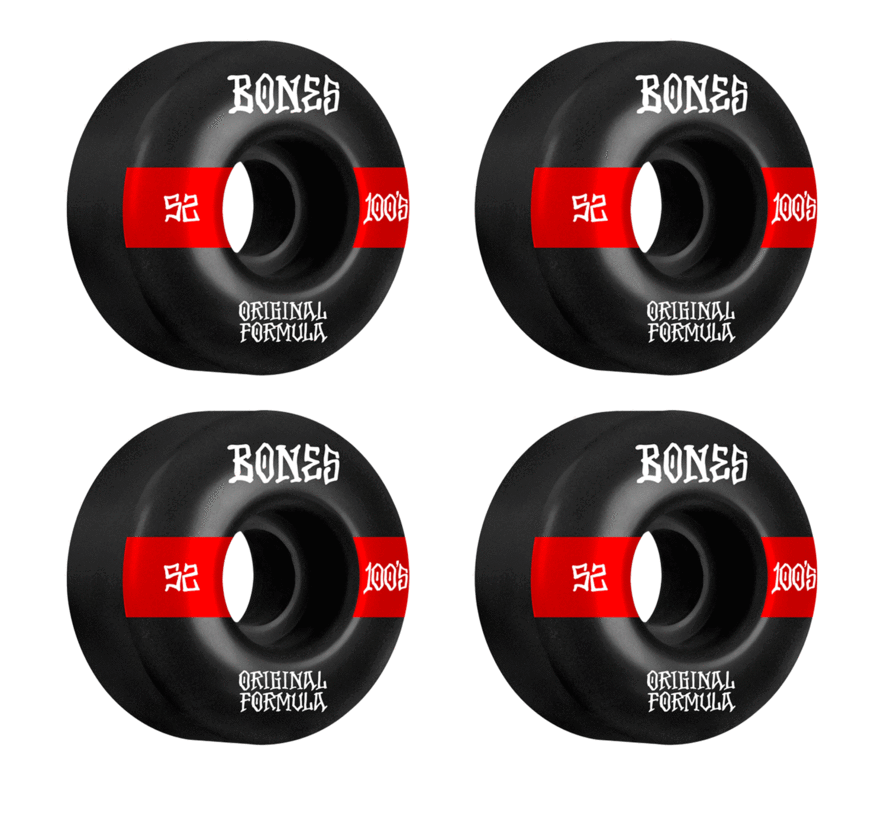 Bones Wheels 100's Noir-Rouge V5 LARGE 52mm