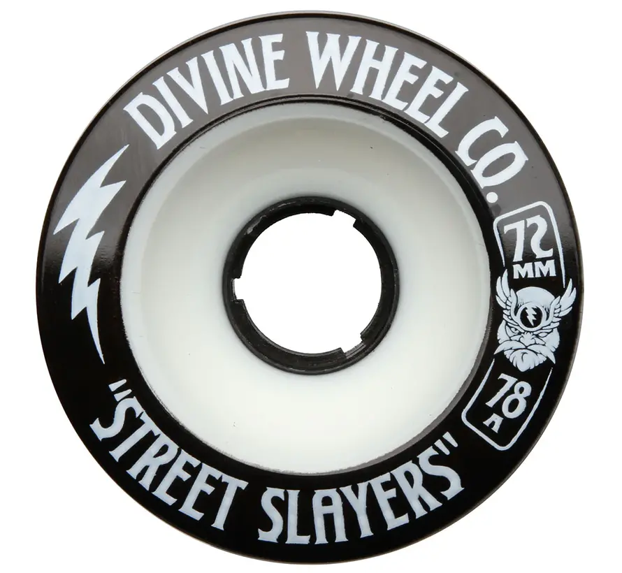 Roues longboard Devine Street Slayers blanches 72 mm