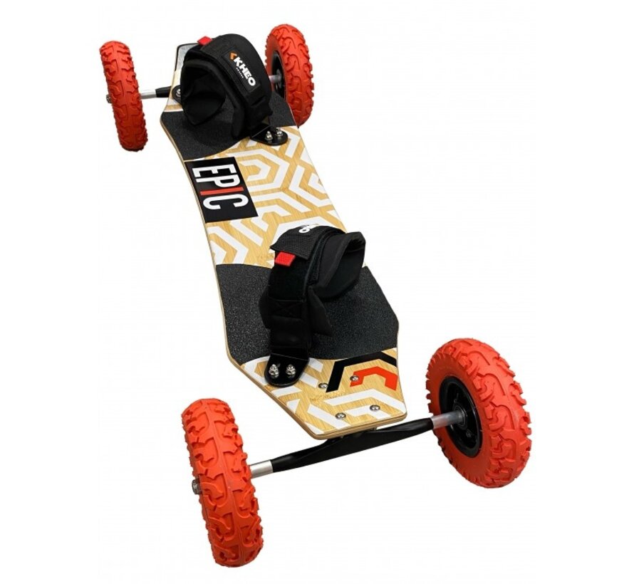 Kheo Epic V4 Mountainboard 8 Zoll mit roten Rädern