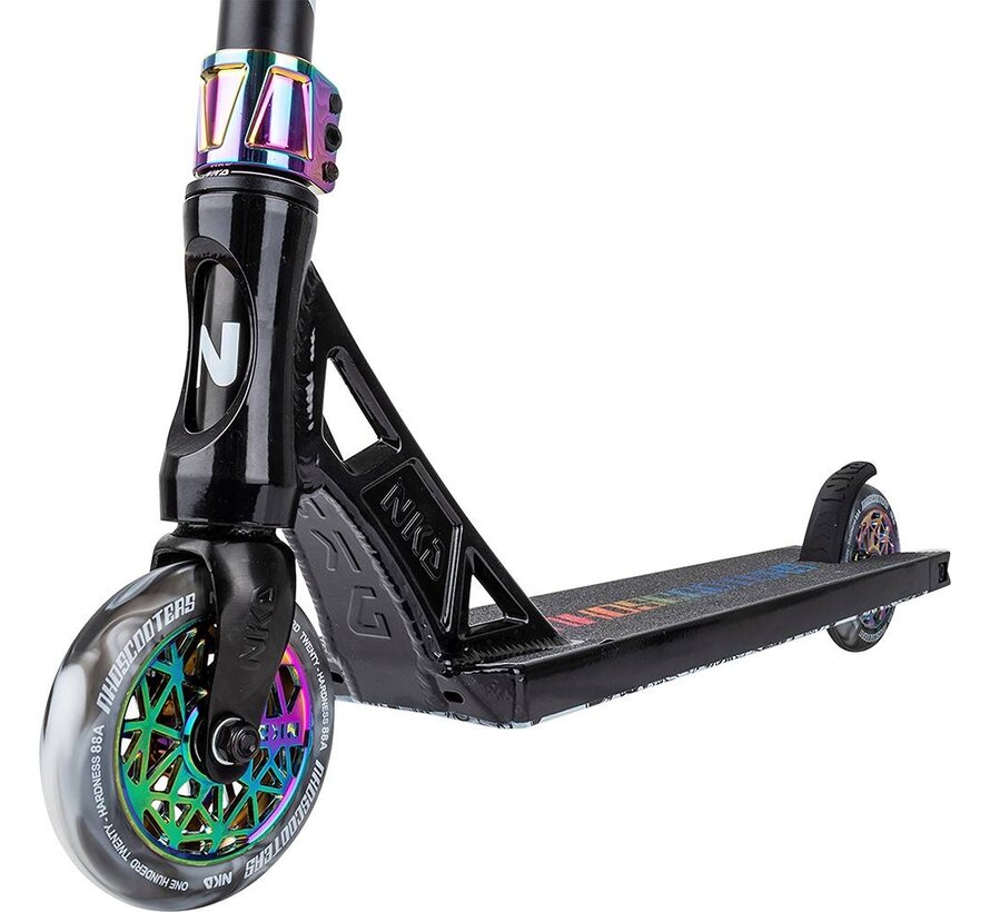 NKD Gas-Stunt-Scooter Black Rainbow