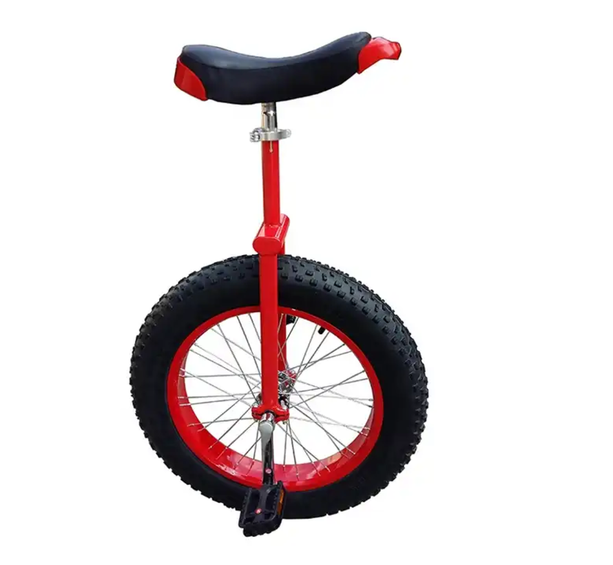 Funsport All terrain Unicycle 20" Red with wide tire for trial riding