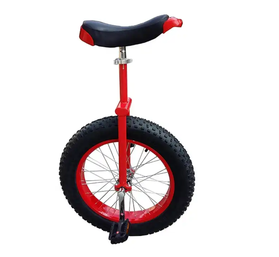 Monocycle tout terrain Funsport 20" rouge avec pneu large pour le trial