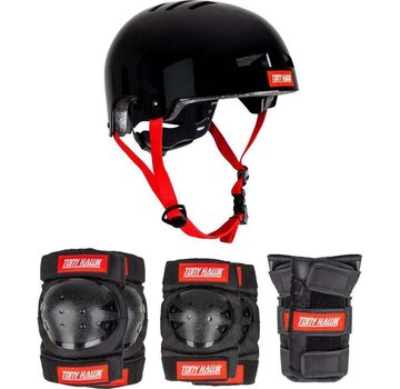 Tony Hawk Set de protección Tony Hawk con casco negro L-XL