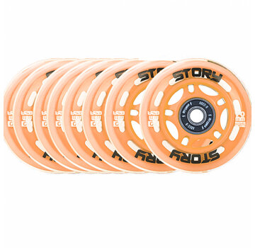 Story Jeu de roues de patins à roues alignées Story (8 pièces !) Fusion Orange