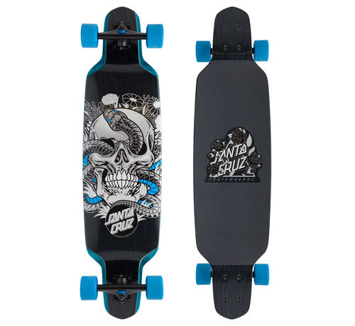 Santa Cruz Santa Cruz Drop Down Longboard Botanic Skull 37.5 bleu