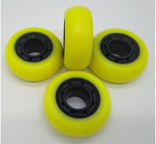 Flowlab Skate wheels 62mm set of 4 pieces yellow without bearings
