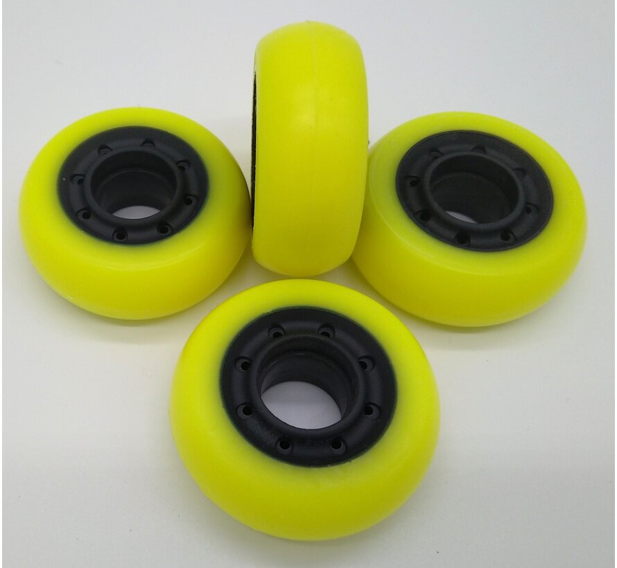 Skate-Räder 62 mm, 4er-Set, gelb, ohne Lager