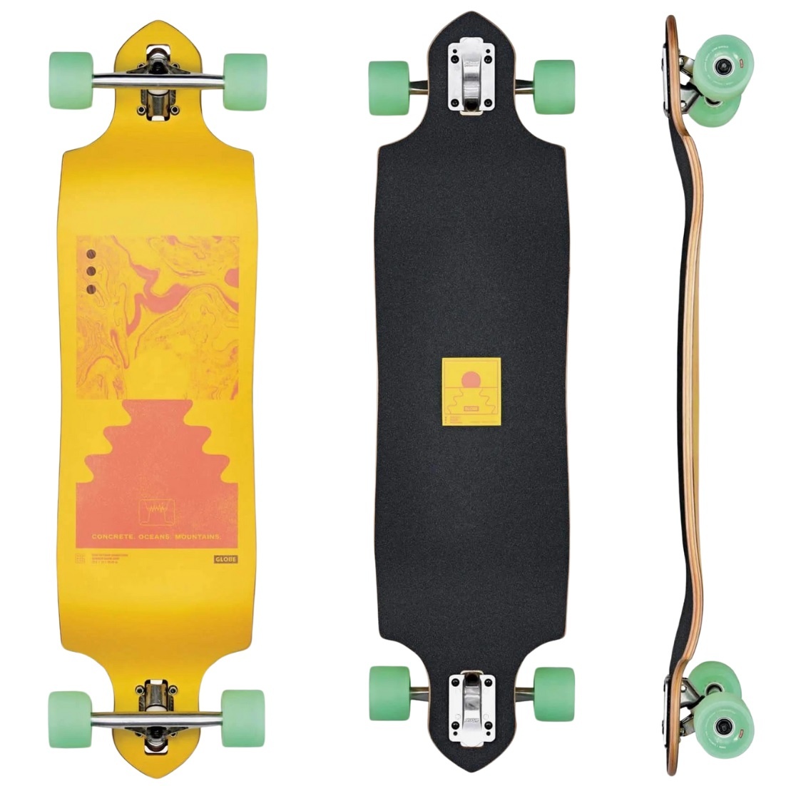 Longboard Globe Geminon – Drop Through – Noyer/Cockatoo – Cruiser Skateboard – Neuf
