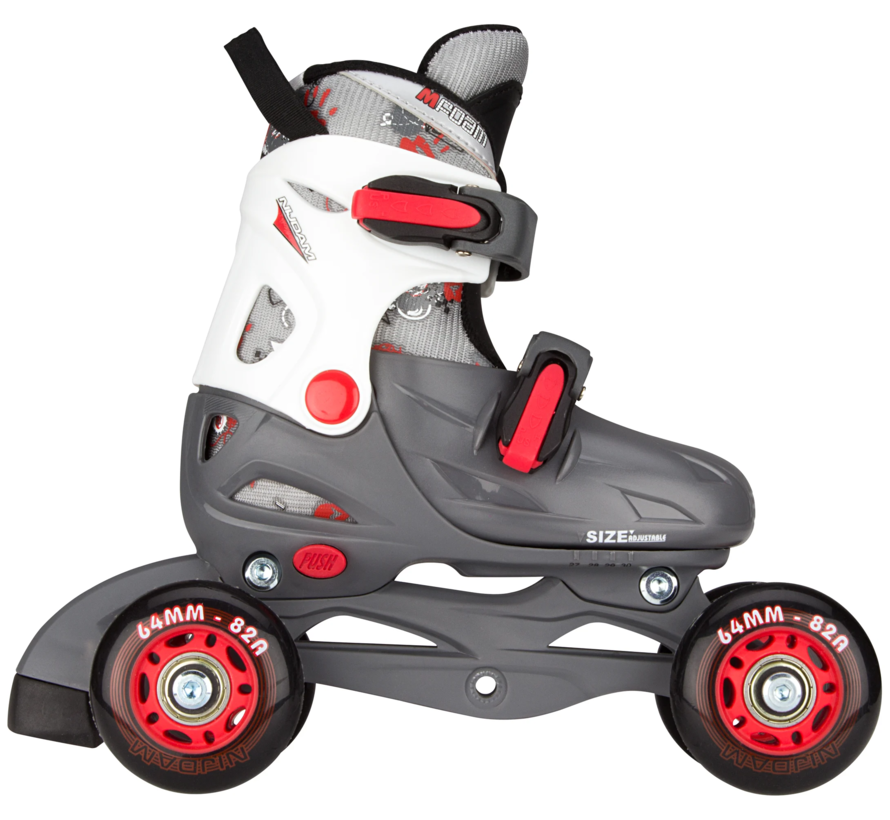 Nijdam - Junior - 3 in 1 inline skate - Adjustable 27-30