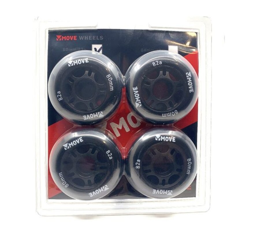 Move Skate Wheels 80mm 82A 4-pack Black