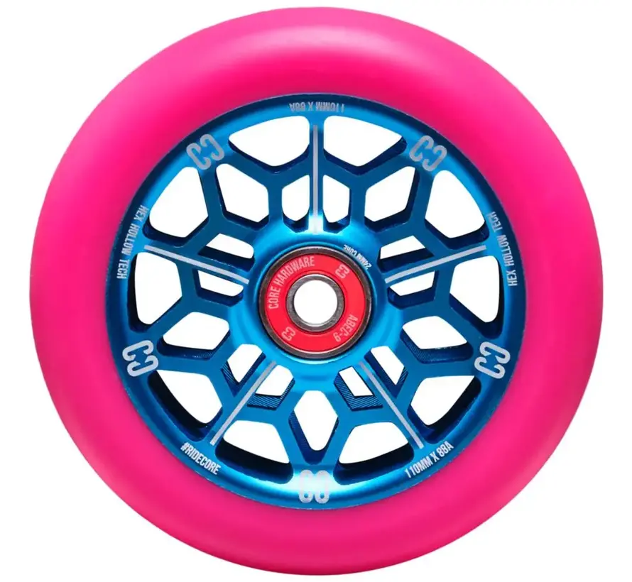 CORE Hollowcore Hex 110 Stunt-Scooter-Rad Blau/Pink