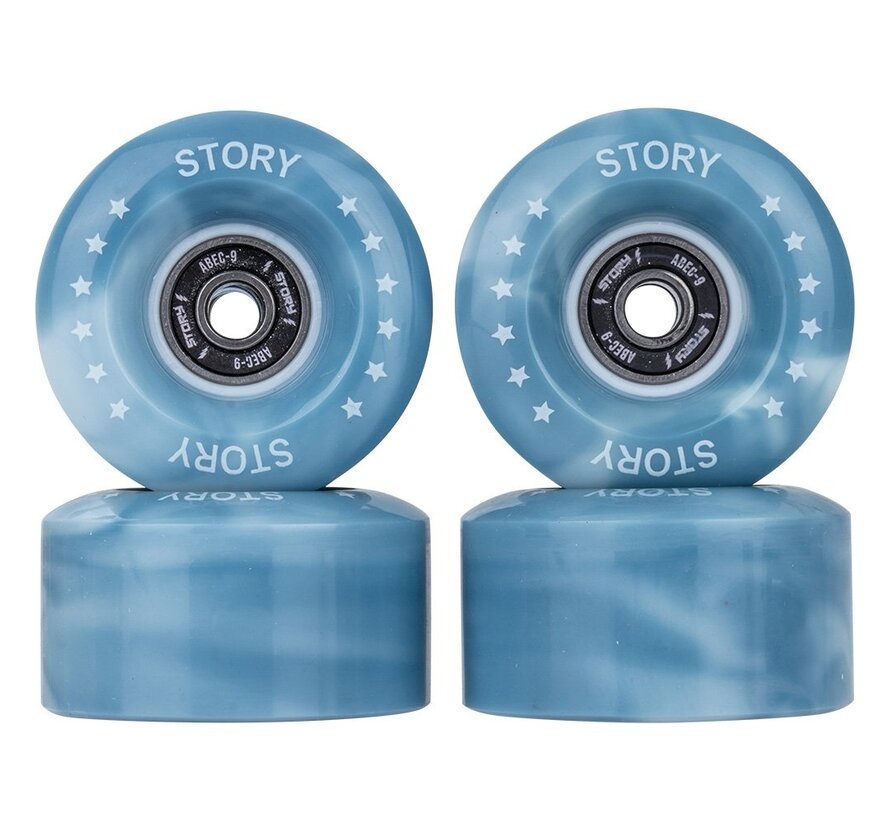 Ruedas para patines Story Quad Side by Side, color azul mixto, 58 mm