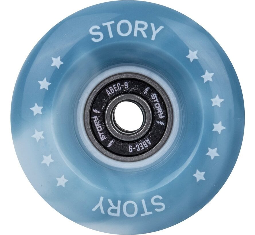 Story Quad Side by Side Rolschaatswielen Mixed Blue 58mm