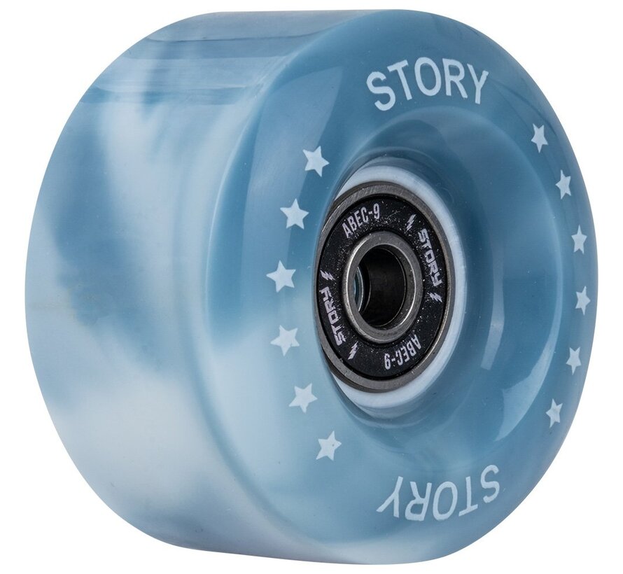 Story Quad Side by Side Rollschuhräder, gemischtes Blau, 58 mm