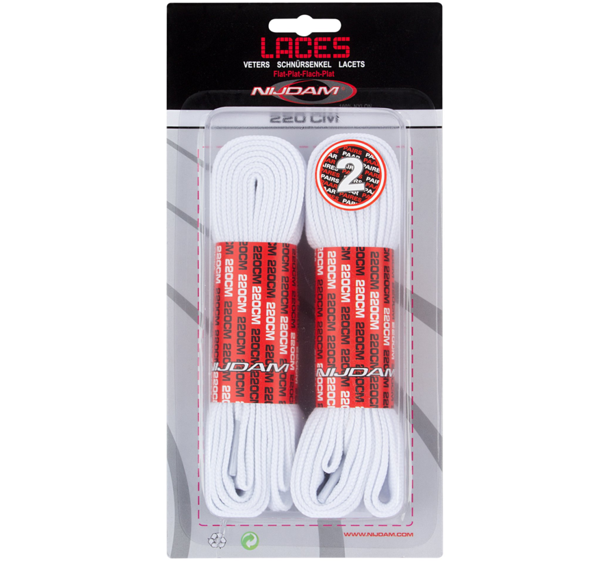 Nijdam White Skate – Rollschuhschnürsenkel 180 cm/220 cm