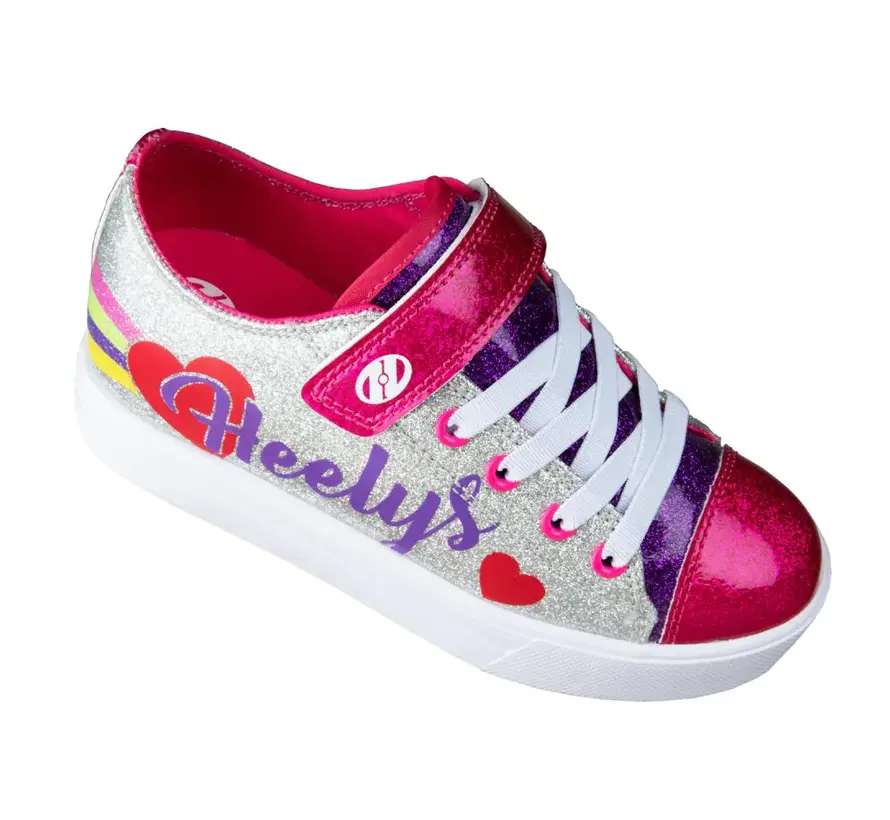Heelys X2 Snazzy Silver Rainbow Heart