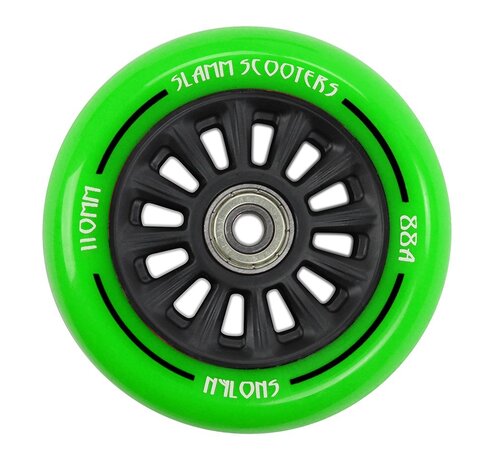 Slamm Scooters Nylonowy rdzeń koła zatrzaskowego 110 mm zielony