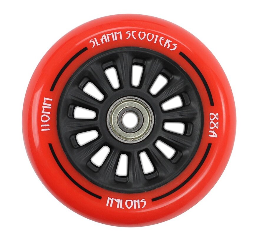 Roue de trottinette Slamm Stunt 110 mm, noyau en nylon rouge