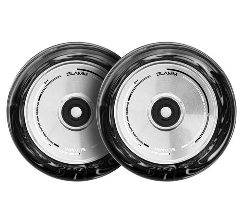 Slamm Scooters Ruedas para patinete acrobático Slamm Swirl Hollow Core 110 mm, color negro y blanco, juego de 2 piezas