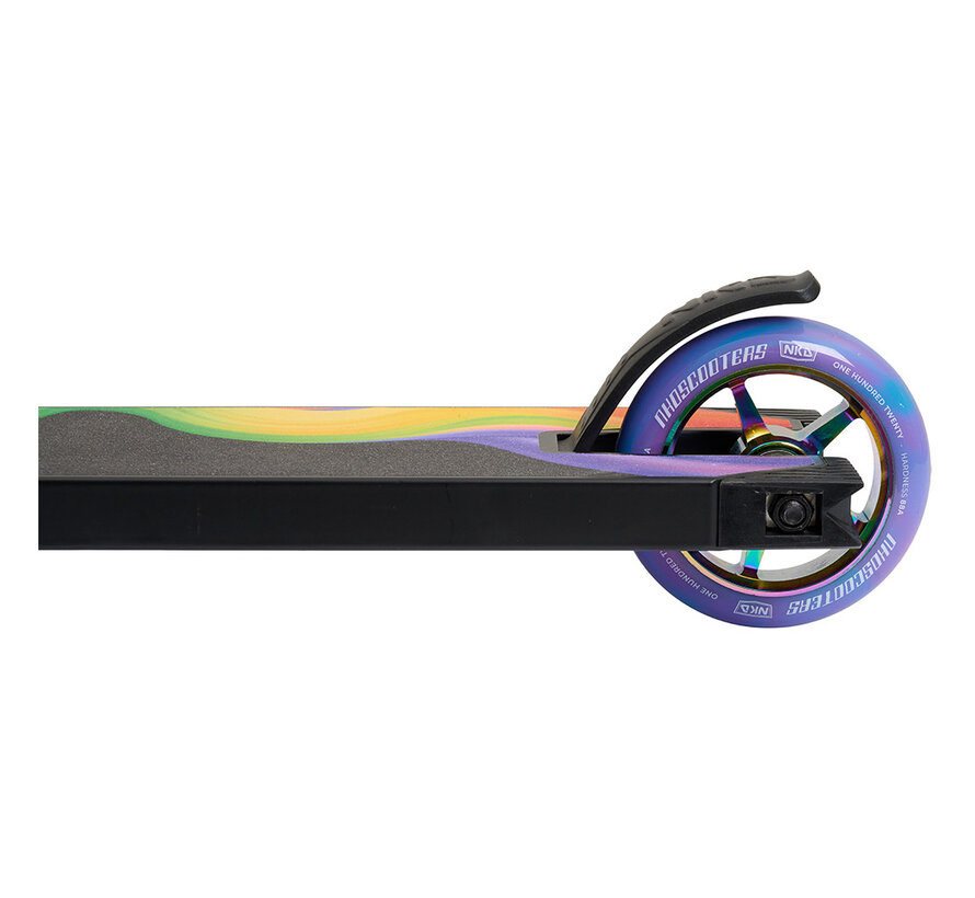 Monopattino acrobatico NKD Rally V4 Nero-Arcobaleno - 85 cm